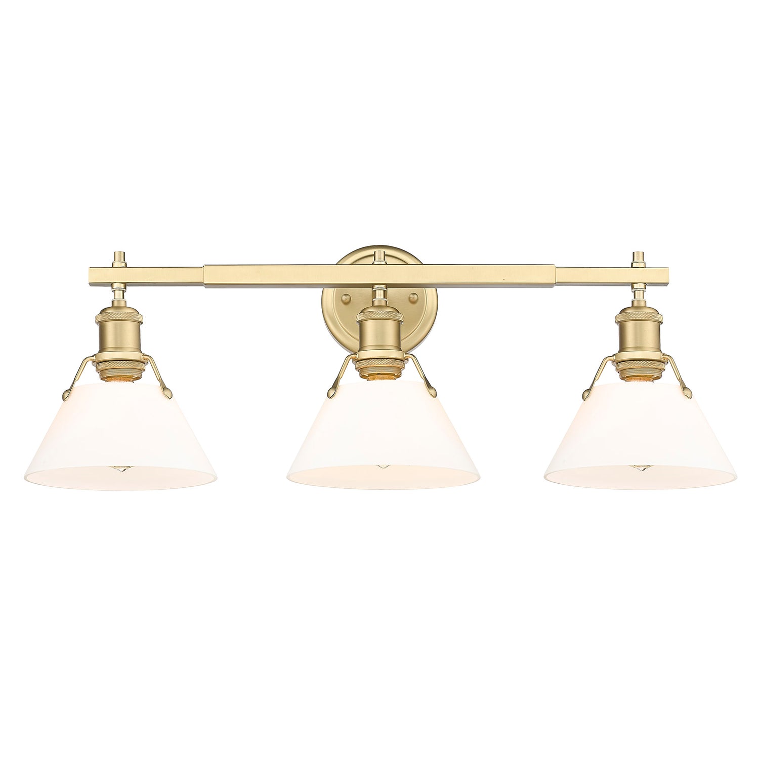 Orwell BCB 3 Light Bath Vanity in Brushed Champagne Bronze with Opal Glass Shades