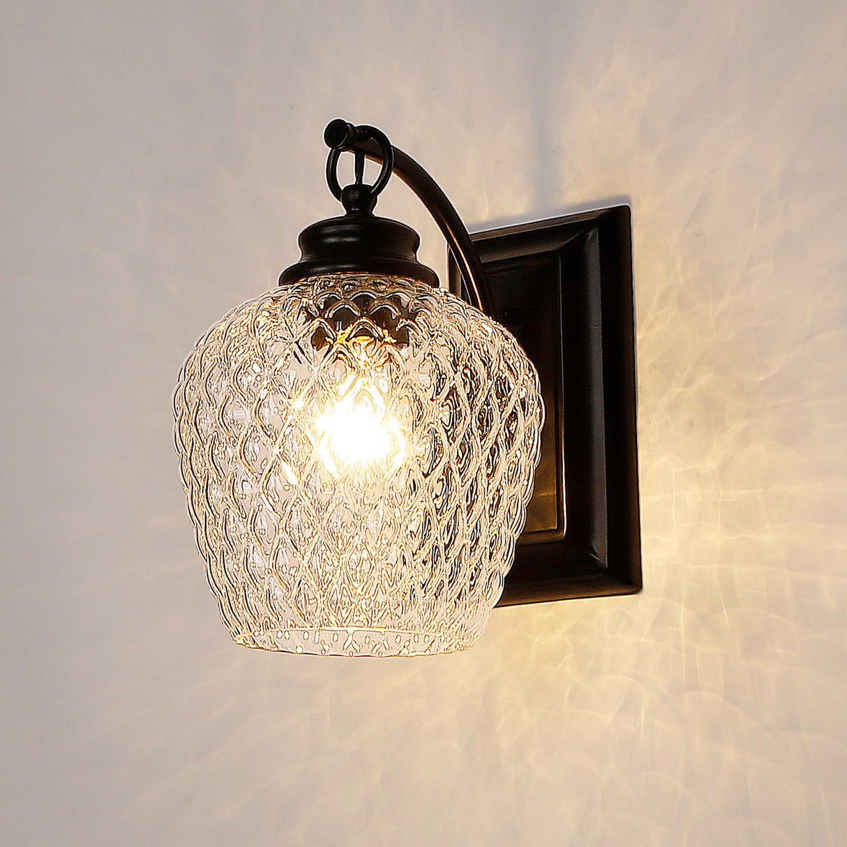 Adeline 1 Light Wall Sconce in Matte Black with Clear Glass Shade