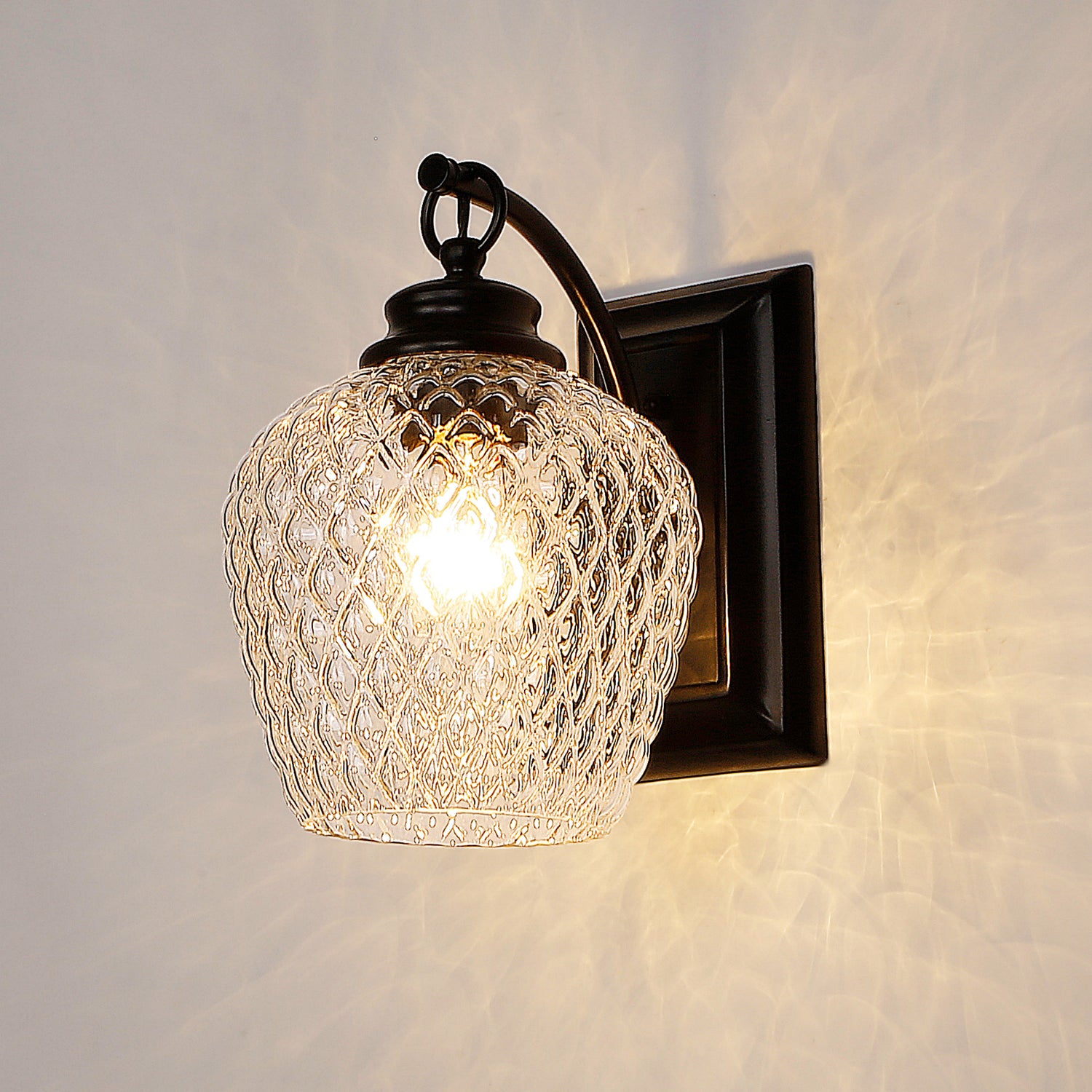 Adeline 1 Light Wall Sconce in Matte Black with Clear Glass Shade