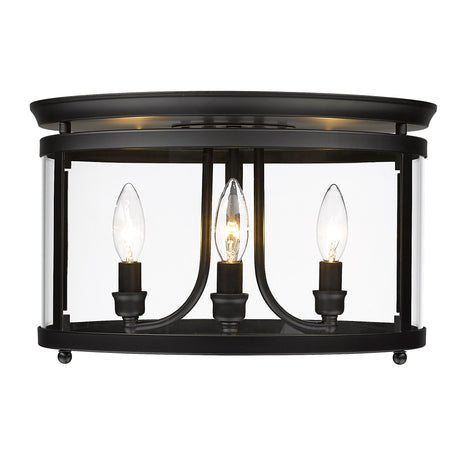 Payton Flush Mount in Matte Black with Clear Glass