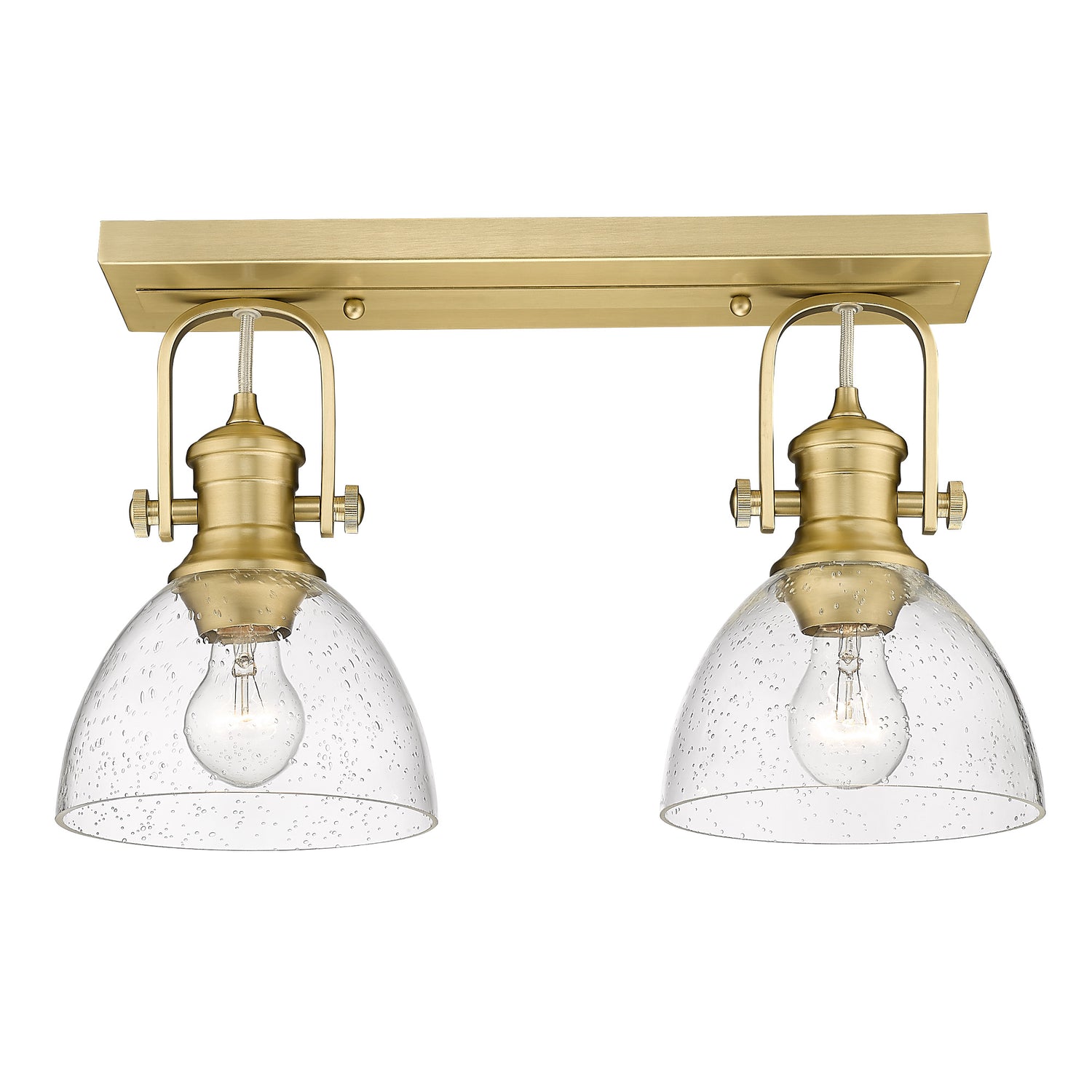Hines 2 Light Bath Vanity in Brushed Champagne Bronze with Seeded Glass Shades