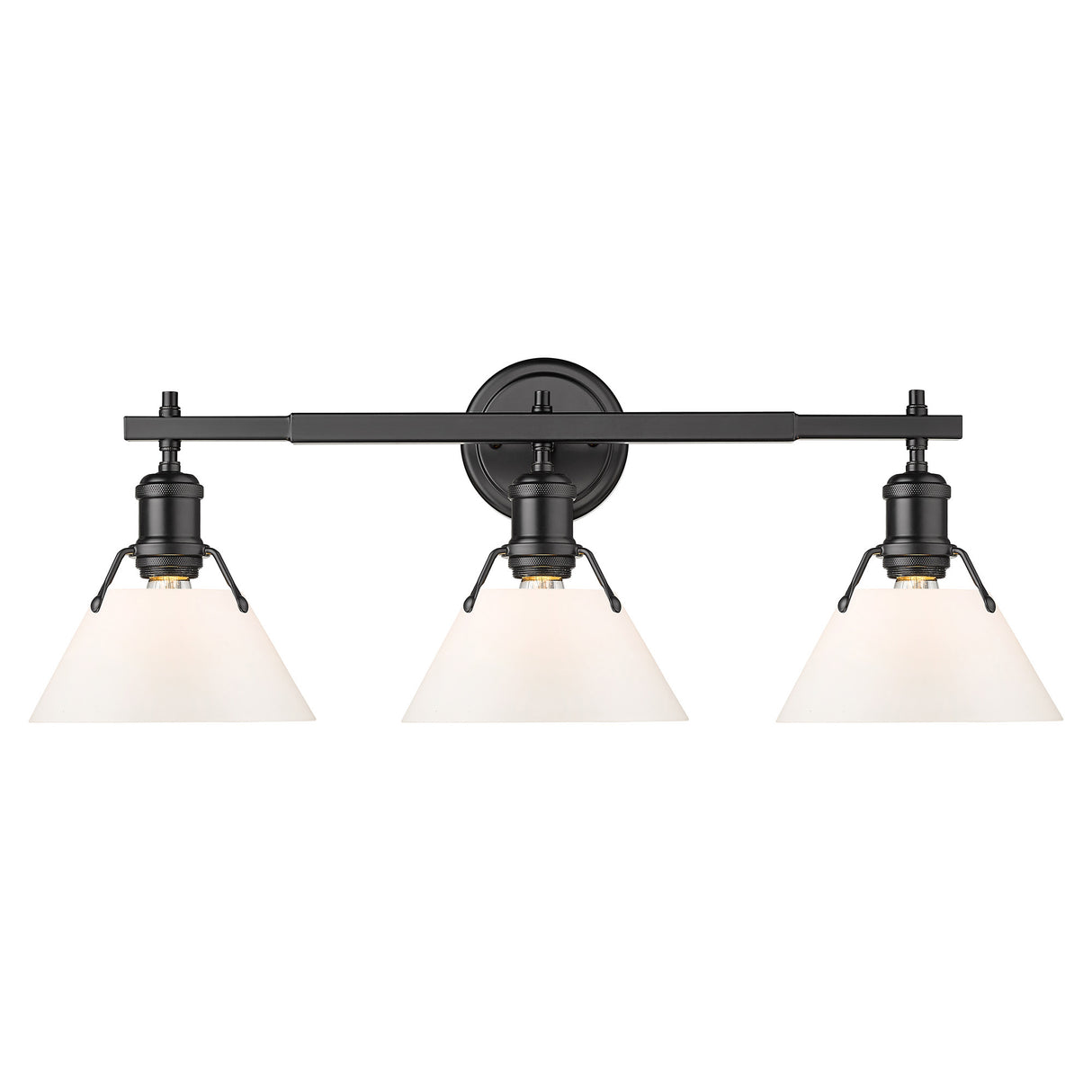 Orwell AB 3 Light Bath Vanity in Matte Black with Opal Glass Shade