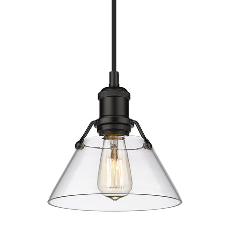 Orwell BLK Small Pendant in Matte Black with Clear Glass Shade
