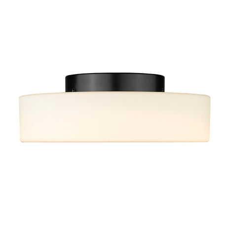 Toli BLK Flush Mount in Matte Black with Opal Glass Shade