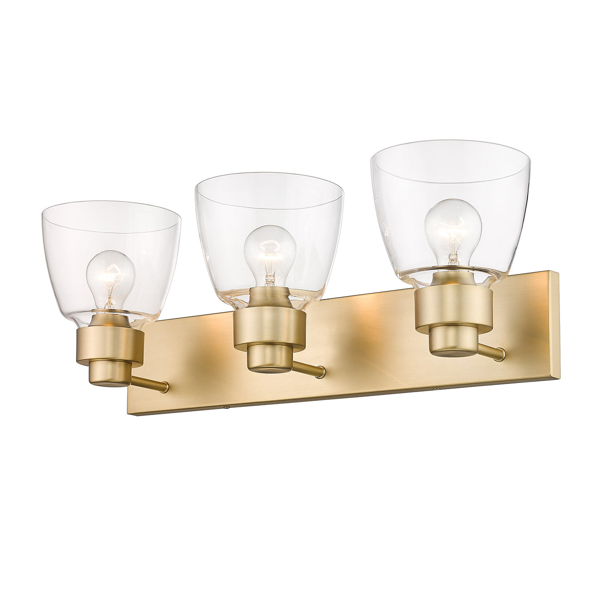 Remy BCB 3 Light Bath Vanity in Brushed Champagne Bronze with Clear Glass Shade