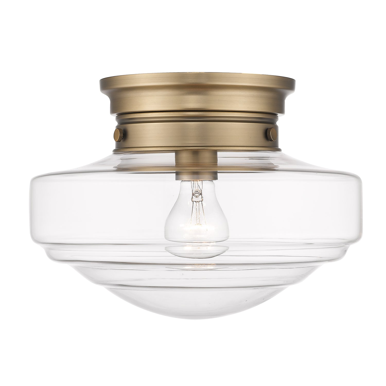 Ingalls Semi-Flush in Modern Brass and Clear Glass Shade