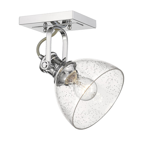 Hines 1-Light Semi-Flush in Chrome with Seeded Glass