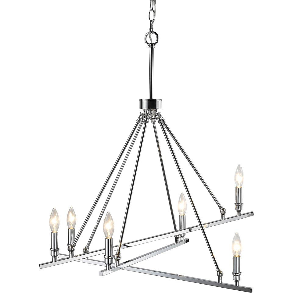 Garvin CH 6 Light Chandelier in Chrome