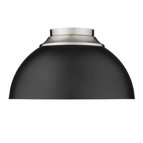 Zoey Flush Mount in Pewter with Matte Black Shade