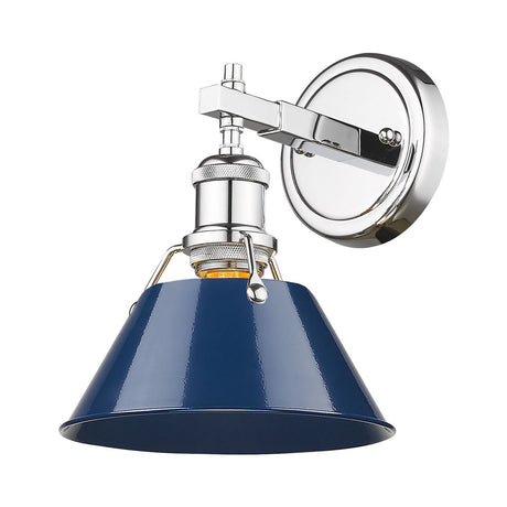Orwell CH 1 Light Bath Vanity in Chrome with Navy Blue Shade