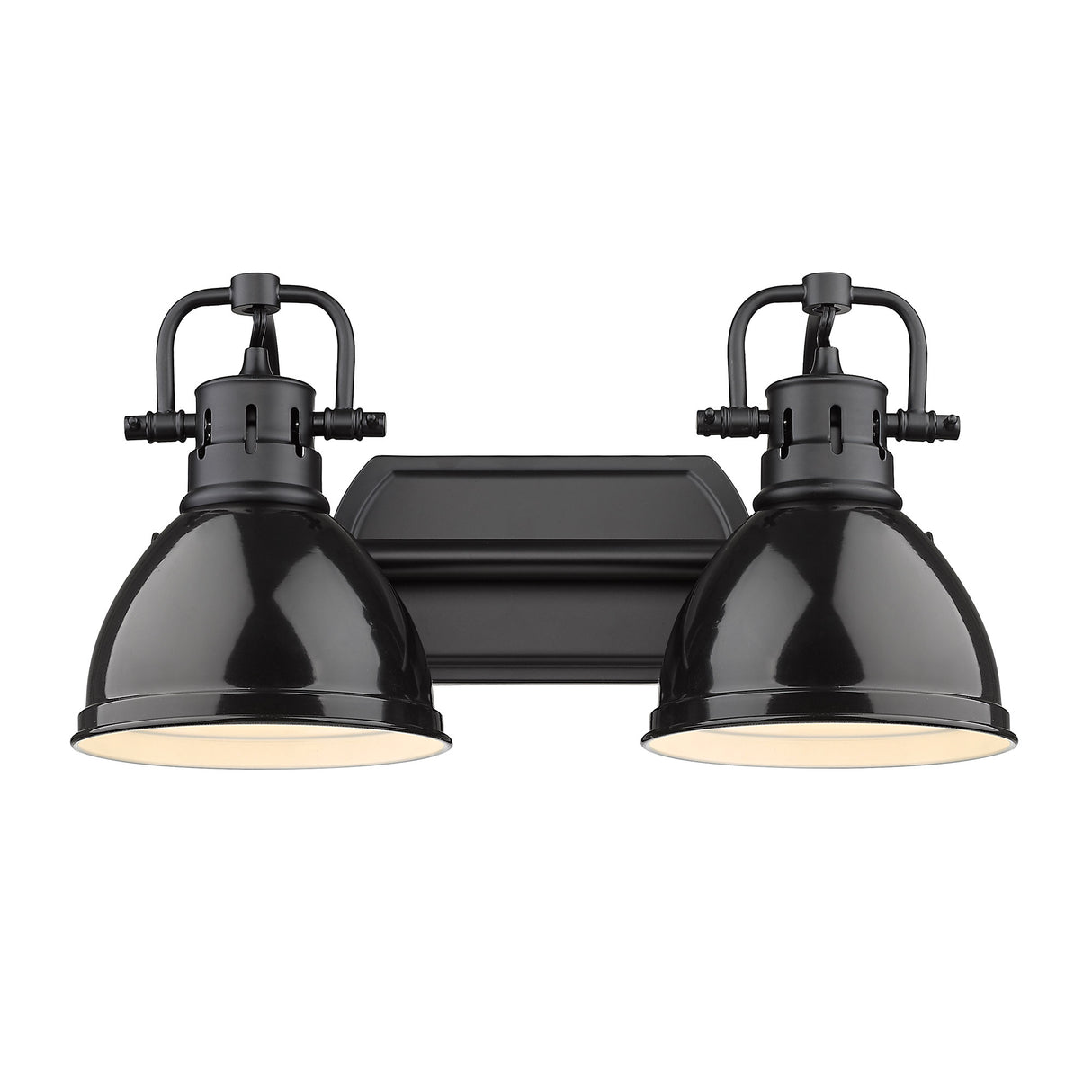 Duncan 2 Light Bath Vanity in Matte Black with Black Shades