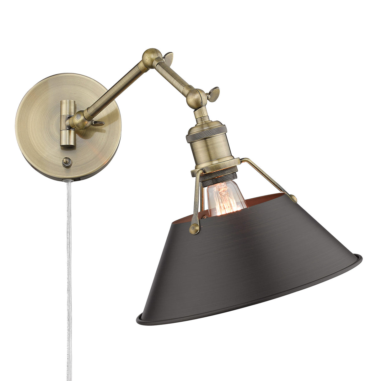 Orwell AB Articulating 1 Light Wall Sconce with Rubbed Bronze Shade