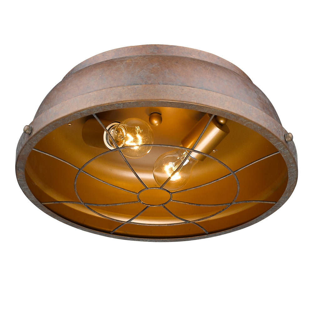 Bartlett Flush Mount in Copper Patina