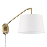 Ryleigh Articulating Wall Sconce in Brushed Champagne Bronze with Modern White Shade