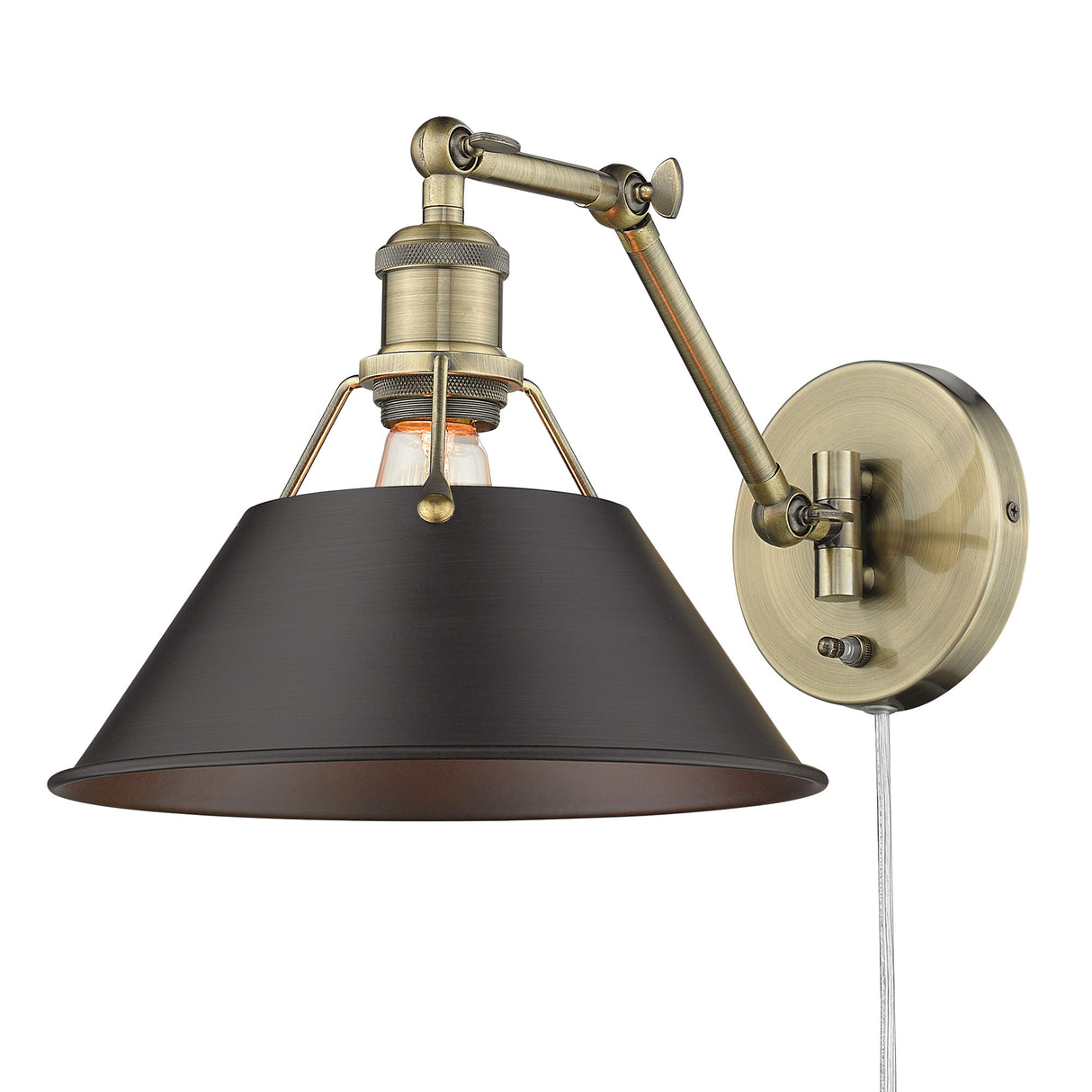 Orwell AB Articulating 1 Light Wall Sconce with Rubbed Bronze Shade