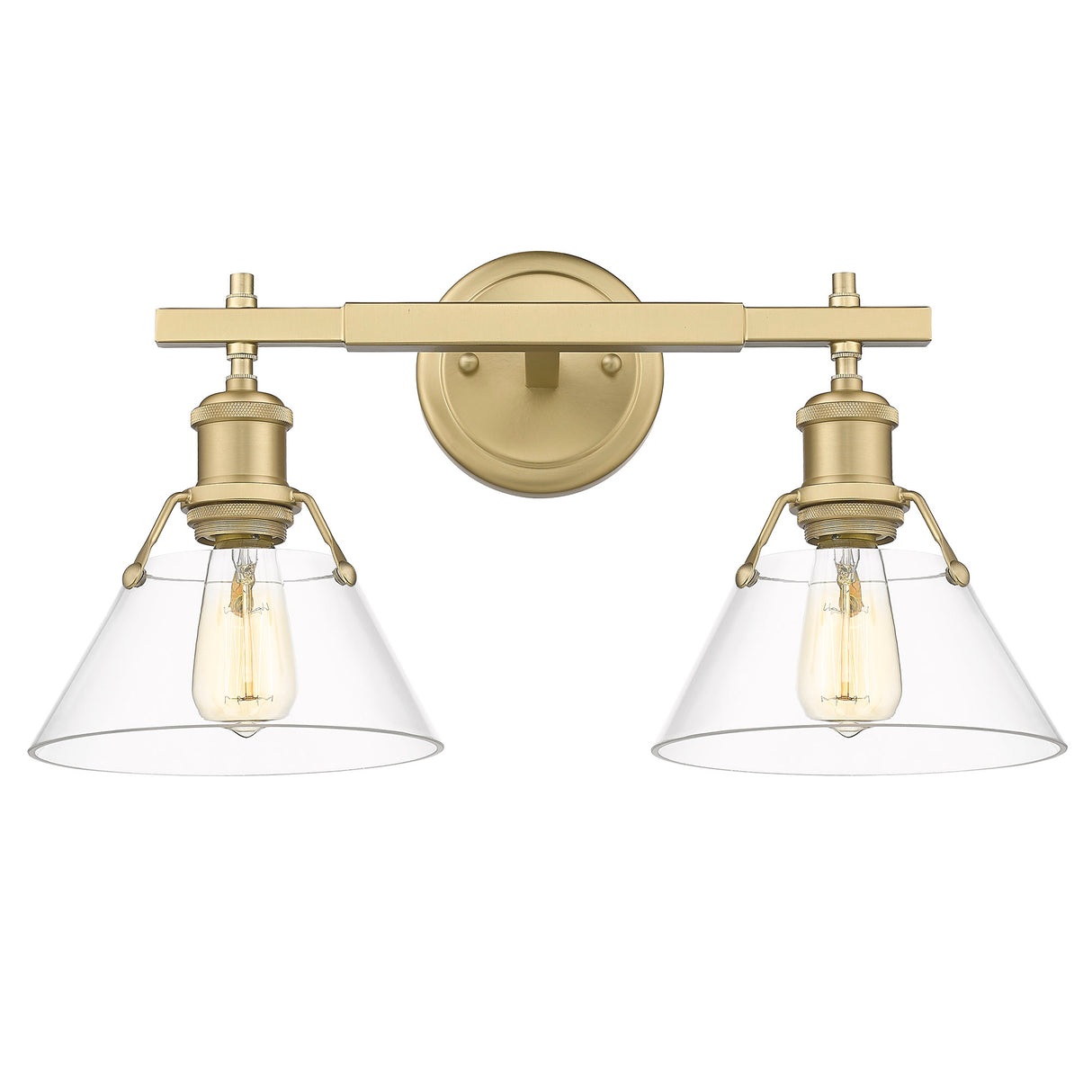 Orwell BLK 2 Light Bath Vanity in Brushed Champagne Bronze with Clear Glass Shade