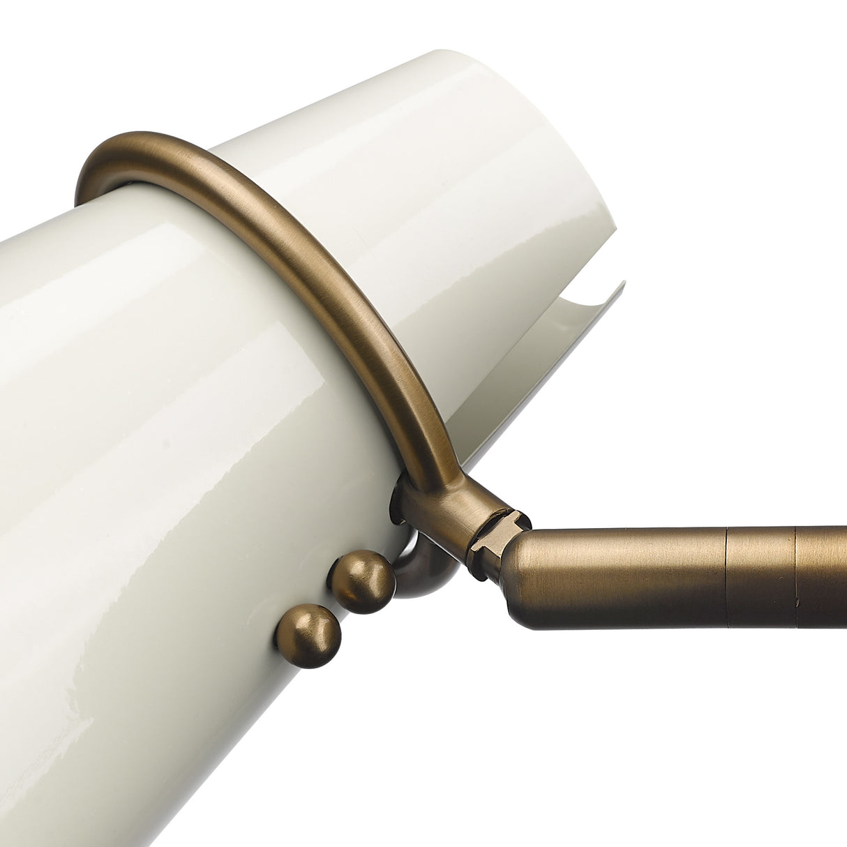 Reeva 1 Light Wall Sconce in Modern Brass with Glossy Ecru Shade