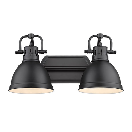 Duncan 2 Light Bath Vanity in Matte Black with Matte Black Shades