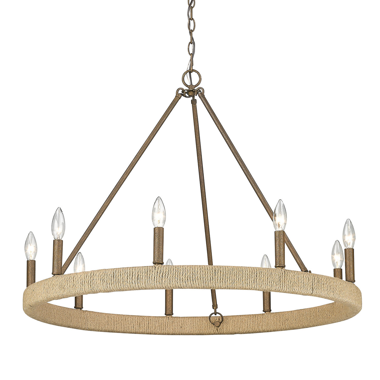 Yates 9 Light Chandelier in Burnished Chestnut