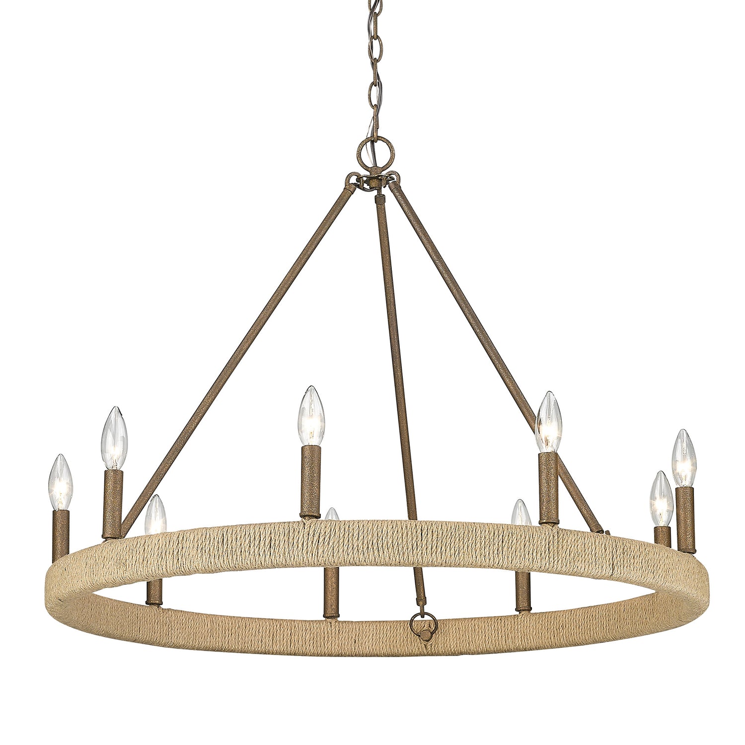 Yates 9 Light Chandelier in Burnished Chestnut