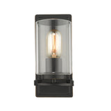 Monroe 1 Light Wall Sconce in Matte Black with Gold Highlights and Clear Glass