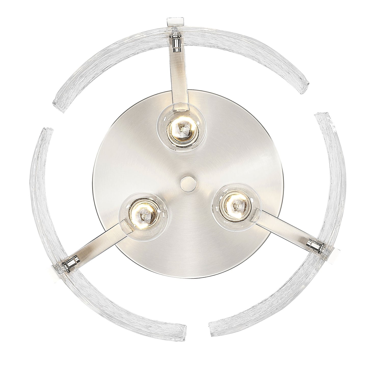 Aenon 3-Light Flush Mount in Pewter with Hammered Water Glass