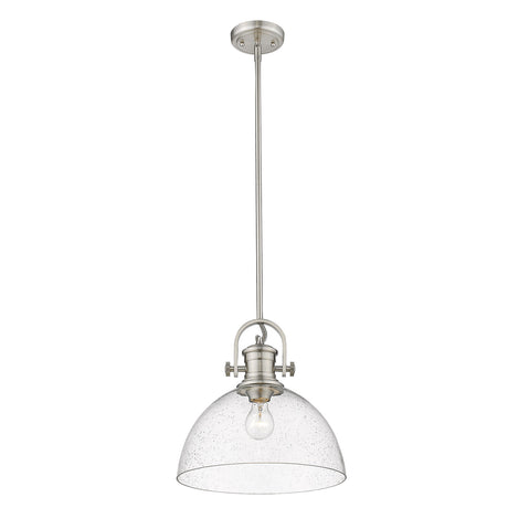 Hines 1-Light Pendant in Pewter with Seeded Glass