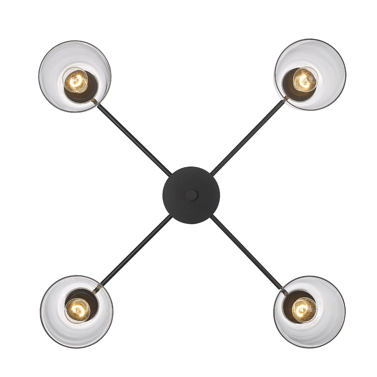 Remy 4 Light Flush Mount in Matte Black with Clear Glass Shade