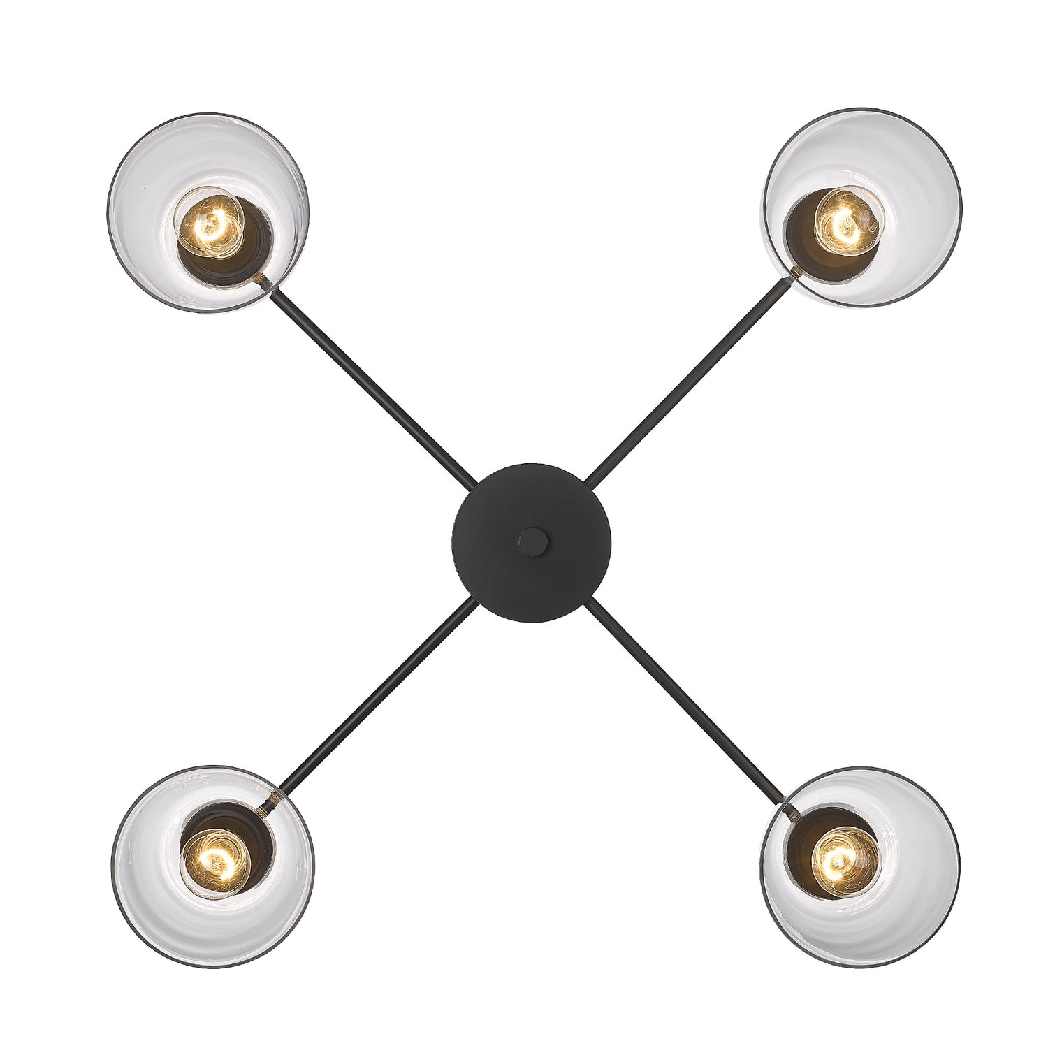 Remy 4 Light Flush Mount in Matte Black with Clear Glass Shade