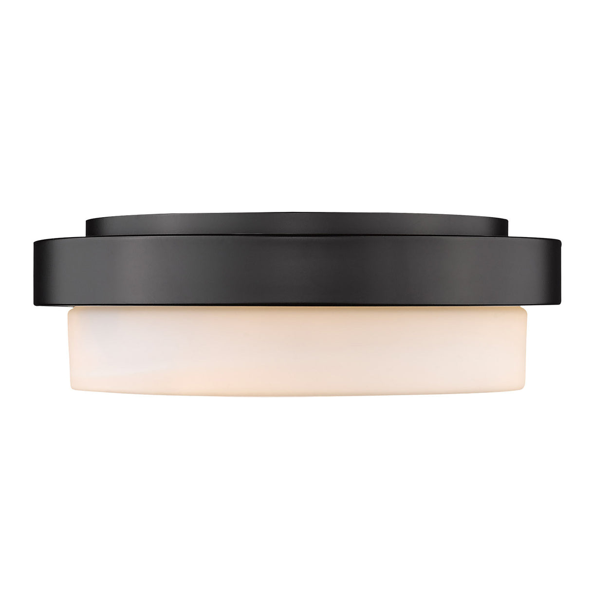 Multi-Family 13" Flush Mount in Matte Black with Opal Glass