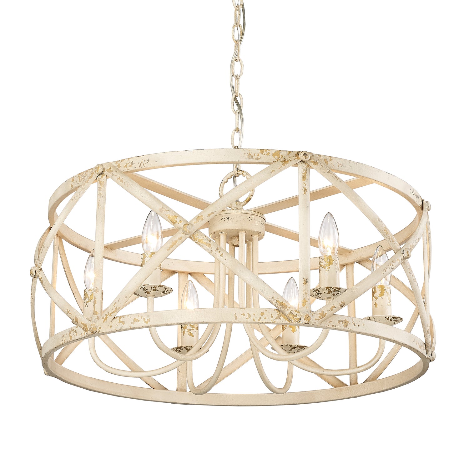 Alcott AI 6 Light Chandelier in Antique Ivory