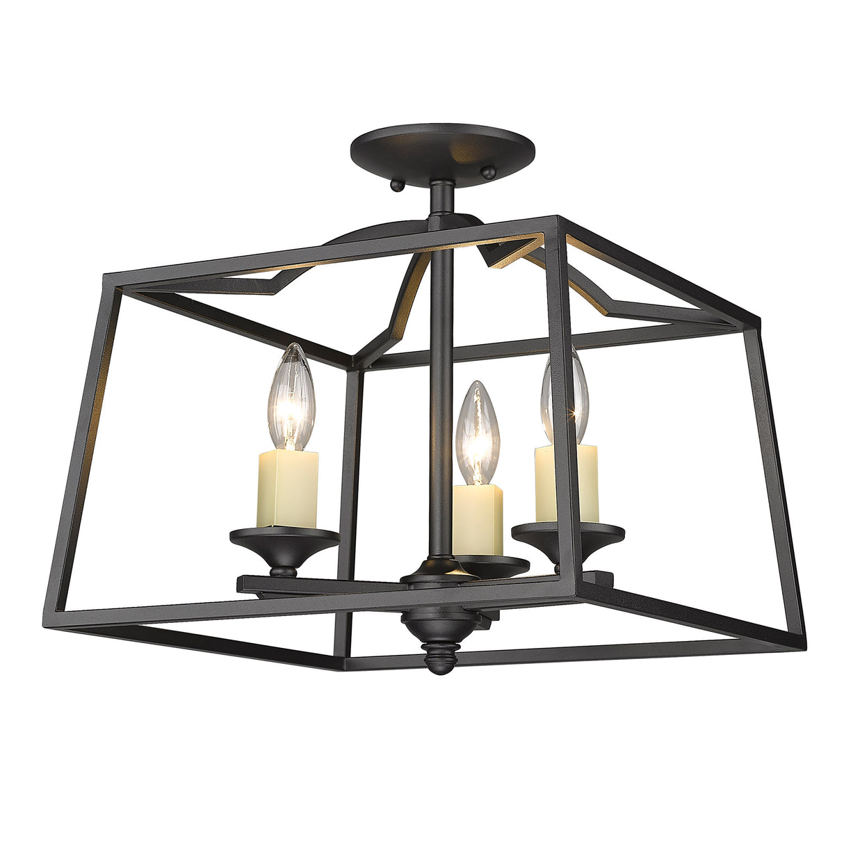Athena NB 3 Light Semi-Flush in Natural Black