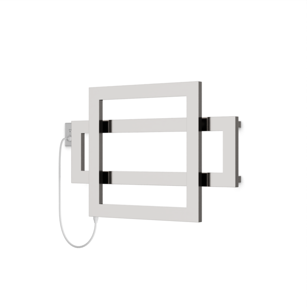 Artos Cadiz 23.5" x 35.5" Plug-In Heated Towel Rail Brushed Nickel – C06090P-BN