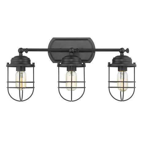 Seaport 3-Light Bath Vanity in Matte Black