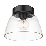 Remy Flush Mount - 10" in Matte Black with Clear Glass Shade