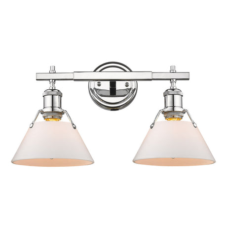 Orwell CH 2 Light Bath Vanity in Chrome with Opal Glass Shade