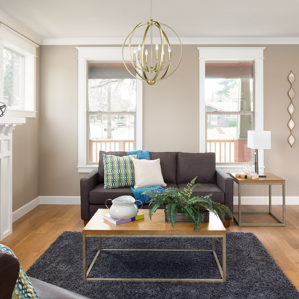 Colson OG 6 Light Chandelier in Olympic Gold