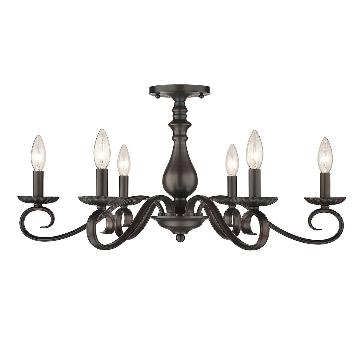 Larrick 6 Light Semi-Flush - Large in Rubbed Bronze