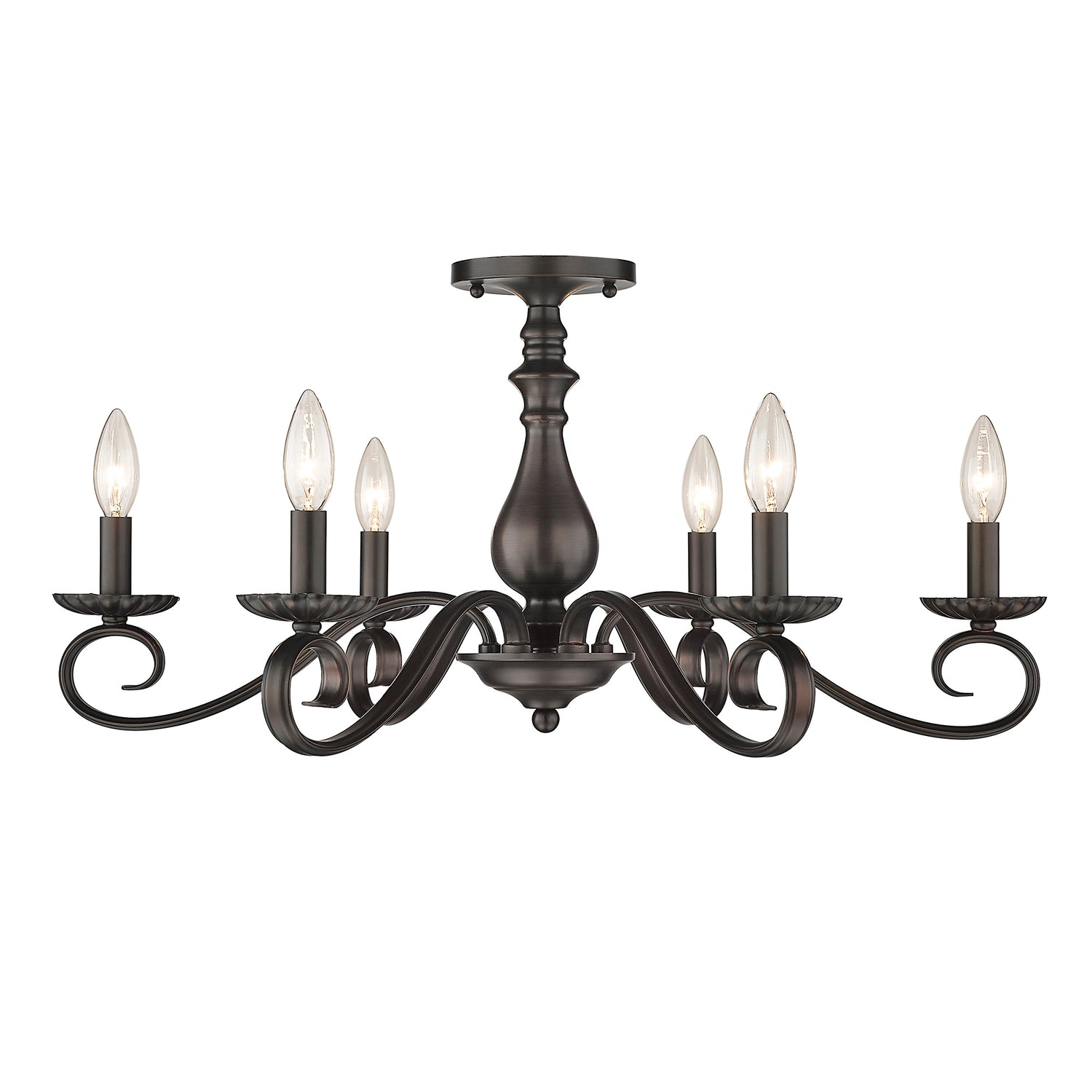 Larrick 6 Light Semi-Flush - Large in Rubbed Bronze