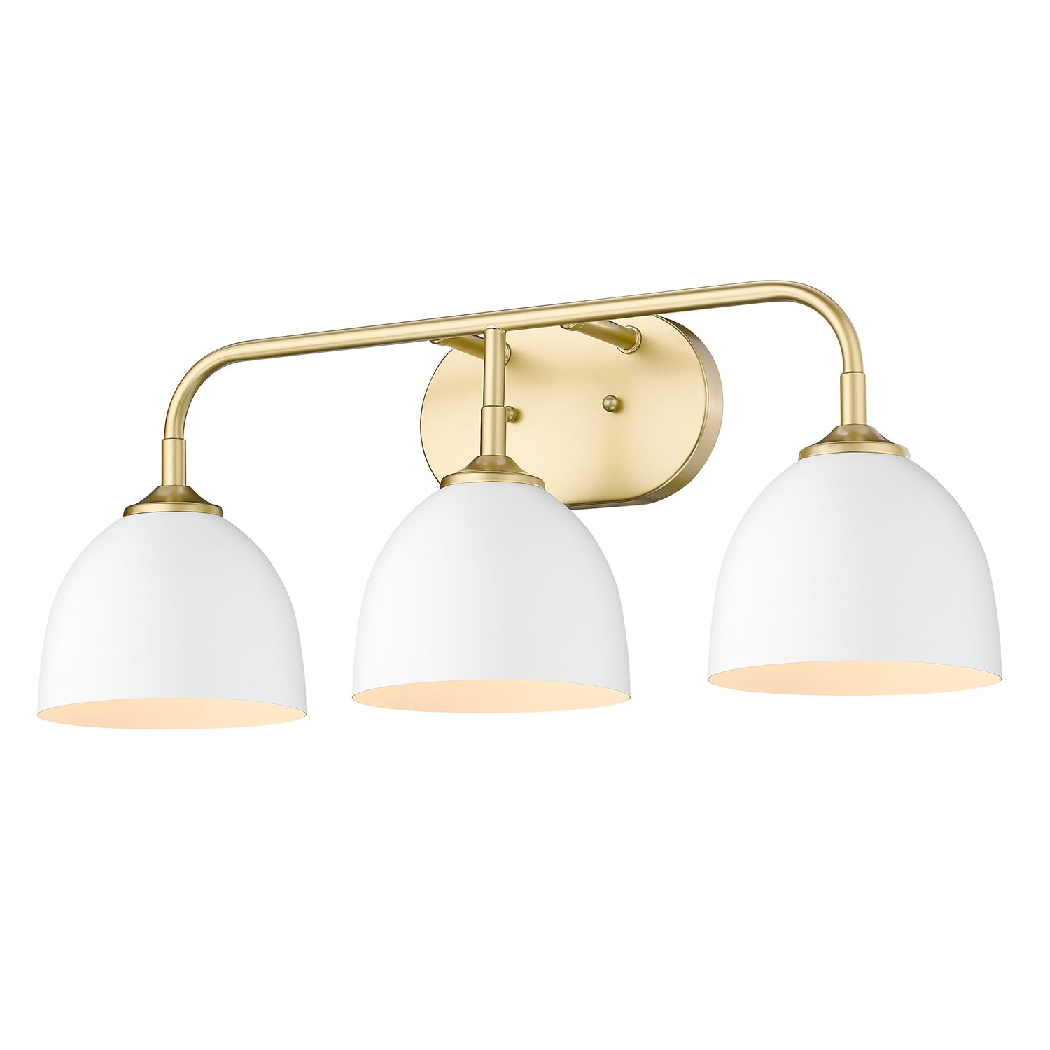 Zoey 3-Light Bath Vanity in Olympic Gold with Matte White Shade