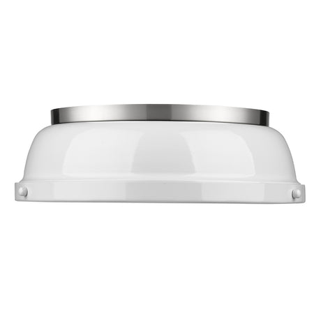 Duncan 14" Flush Mount in Pewter with a White Shade