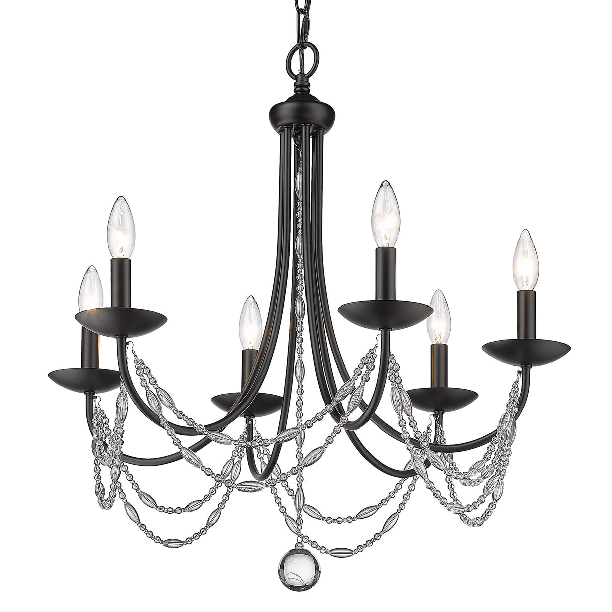 Mirabella 6 Light Chandelier in Matte Black