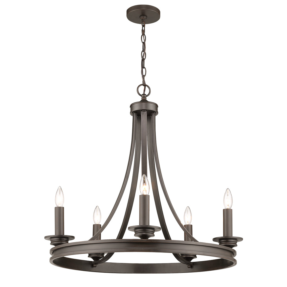 Saldano 5-light Chandelier in a Rubbed Bronze finish