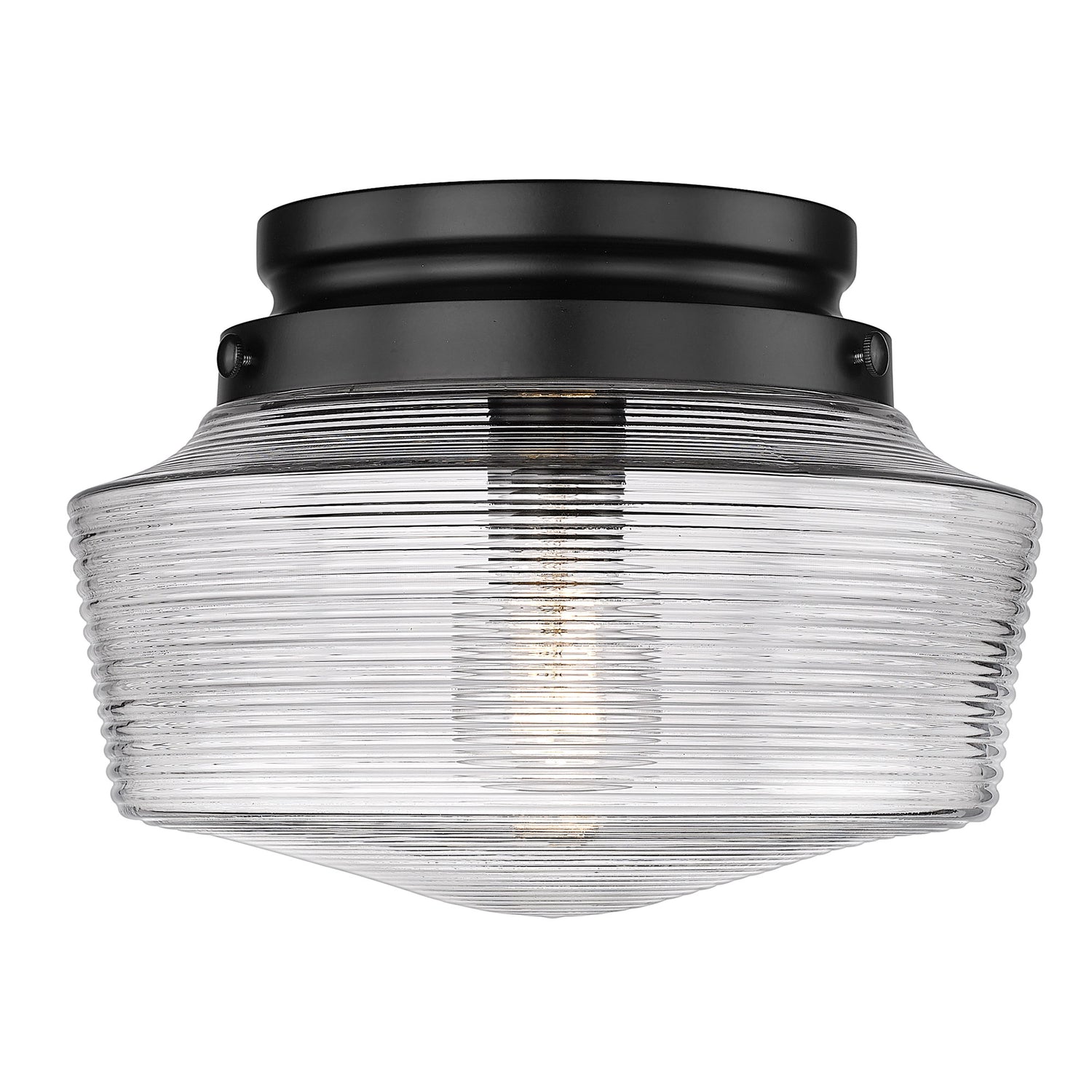Holloway Flush Mount in Matte Black with Clear Glass Shade