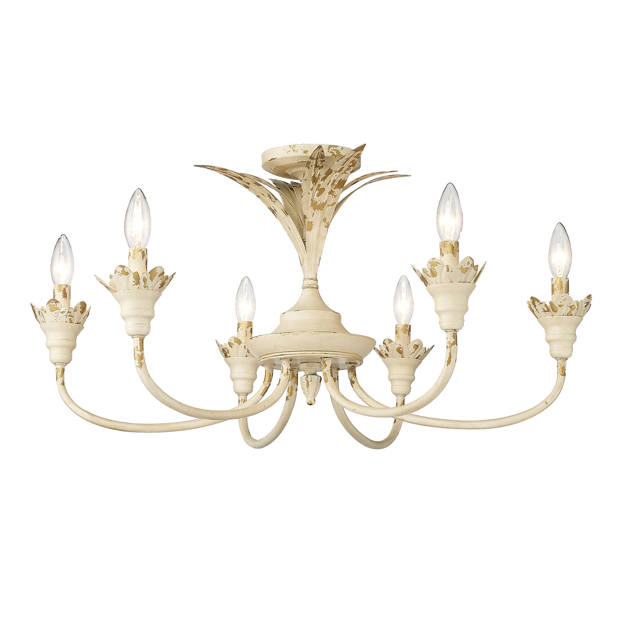 Lillianne 6 Light Semi-Flush in Antique Ivory