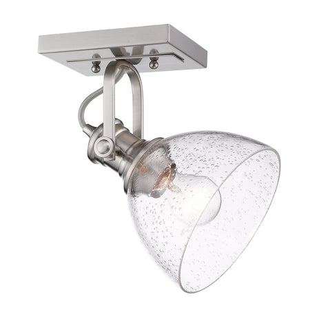 Hines 1-Light Semi-Flush in Pewter with Seeded Glass