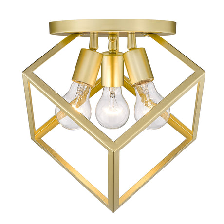 Cassio 3 Light Semi-Flush in Olympic Gold
