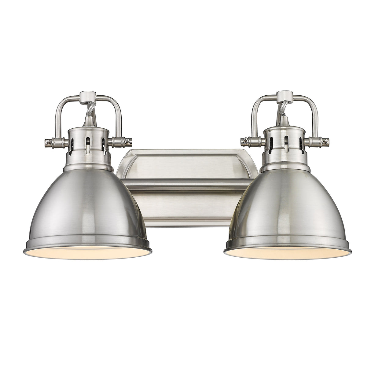 Duncan 2 Light Bath Vanity in Pewter with Pewter Shades