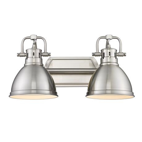 Duncan 2 Light Bath Vanity in Pewter with Pewter Shades