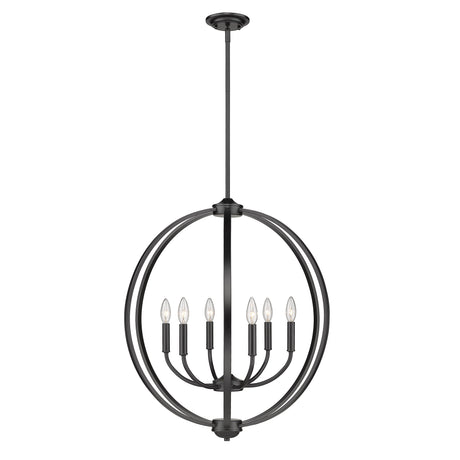 Colson BLK 6 Light Chandelier in Matte Black
